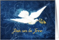Paix sur la Terre, French, Christmas, Peace on Earth, Dove card