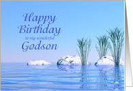 For a Godson, a Spa Like,Tranquil, Blue Birthday card
