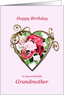 Grandmother Birthday Antique Painted Roses card