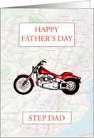 Step Dad Father’s Day with Map and Motorbike card
