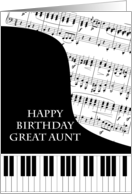 Great Aunt Piano and Music Birthday card