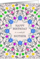 Mother Abstract Flowers Birthday card