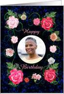 Add A Picture Birthday Beautiful Pink Roses card