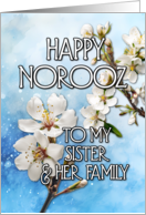 Happy Norooz Almond Blossom to my Sister and her Family card