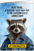 Friend Summer Camp Raccoon card