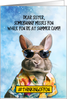 Sister Summer Camp Bunny card