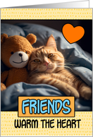 Friends Warm the Heart Ginger Cat with Cuddly Toy card