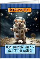 Employee Happy Birthday Space Hamster card