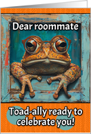 Roommate Happy Birthday Toad with Glasses card