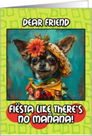 Friend Happy Cinco de Mayo Chihuahua with Taco Hat card