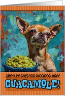 Cinco de Mayo Chihuahua with Guacamole card