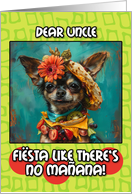 Uncle Happy Cinco de Mayo Chihuahua with Taco Hat card