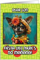 Son Happy Cinco de Mayo Chihuahua with Taco Hat card