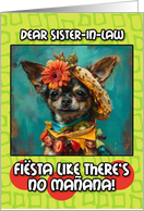 Sister in Law Happy Cinco de Mayo Chihuahua with Taco Hat card