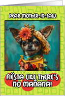 Mother in Law Happy Cinco de Mayo Chihuahua with Taco Hat card