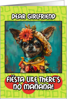 Girlfriend Happy Cinco de Mayo Chihuahua with Taco Hat card