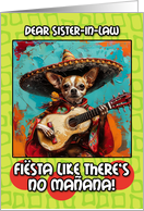 Sister in Law Cinco de Mayo Chihuahua Mariachi with Guitar card