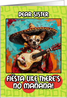 Sister Cinco de Mayo Chihuahua Mariachi with Guitar card