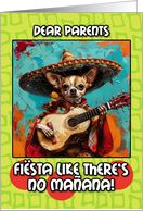 Parents Cinco de Mayo Chihuahua Mariachi with Guitar card