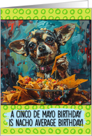 Happy Birhday on Cinco de Mayo Chihuahua with Nachos card