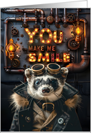 Friendship Smile Steampunk Ferret card