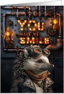 Friendship Smile Steampunk Hedgehog card