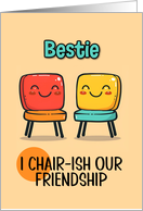Bestie Friendship Kawaii Cartoon Chairs card