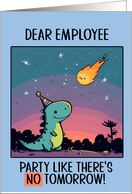 Employee Happy Birthday Kawaii Cartoon Dino card