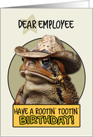 Employee Happy Birthday Country Cowboy Toad card