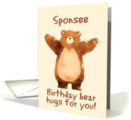 Sponsee Happy Birthday Bear Hugs card (1845674)