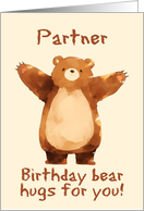 Partner Happy Birthday Bear Hugs card