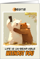 Bestie Miss You Bears taking a Selfie card