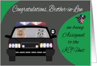 Congratulations to Brother-in-Law on assignment to K-9 Unit, raccoon card