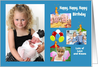 Birthday Custom Photo Card with Four Placements for your Photos card