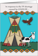 Toilet Paper Humor during COVID-19 with a Teepee and an Bald Eagle card