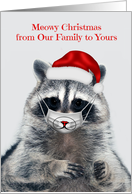 Christmas from Our Family to Yours during Covid 19 with a Raccoon card
