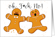 Swearing Swearing Gingerbread Man and Woman Shocked Gingerbread card