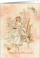 Please be my Flower Girl - Vintage watercolor theme card