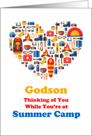 Thinking of Godson card with heart for Summer Camp card