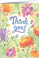 Caregiver for Mother Thank You Flowers and Lady Bugs card