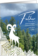 Father Happy Father’s Day Pacific Coast Mountain Goat Photo card