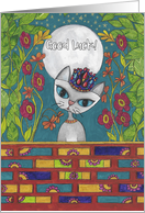 Good Luck, Cat Princess with Candy Crown card