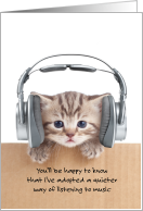Apology I’m Sorry for Loud Music Cat Wearing Headphones card