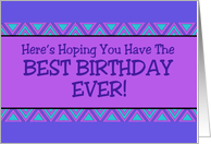 Employee Birthday Card With A Design In Violet And Blue card