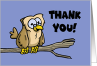 Humorous Thank You With Cartoon Owl For Owl You Do card