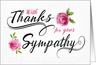 With Thanks Your Sympathy with Watercolor Roses card