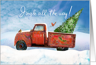 Red Country Farm Truck Holiday card