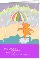 Encouragement Cat Brings Umbrella card