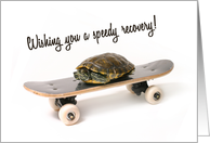 Wishing You a Speedy Recovery Turtle on a Skateboard card