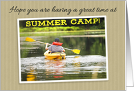 Hope You are Having a Great TIme at Summer Camp Boy Kayaking Photo card
